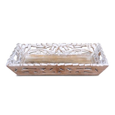 Mela Artisans | Wisteria Tray in White