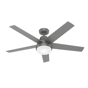 Hunter 52" Aerodyne Lighted Ceiling Fan Matte Silver Finish - Smart Home Compatible, Whisper-Quiet Motor, Integrated LED - 1 of 1