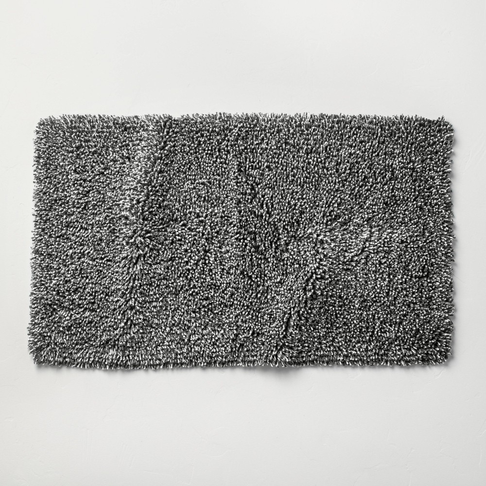 21inx34in Mélange Looped Bath Rug Dark Gray - Casaluna™