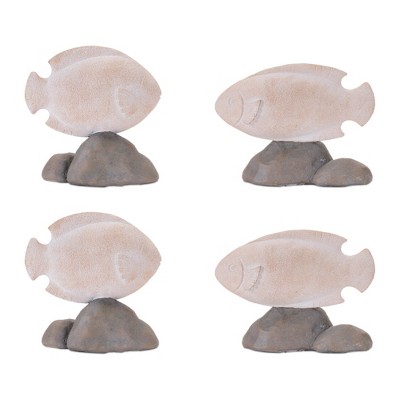 Fish on Rock Décor (Set of 4)