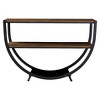 Blakes Rustic Industrial Style Textured Finish Metal Distressed Wood Console Table - Antique Black - Baxton Studio - 2 of 4