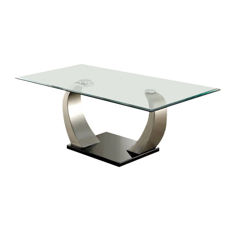 Sylvie Glass Top Coffee Table Satin Plated/Black - HOMES: Inside + Out, 1 of 5