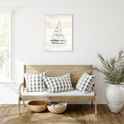 Nautical Sailboat Canvas Print with Beaded Frame
