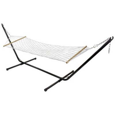 Northlight 78" White Lattice Macramé Rope Hammock