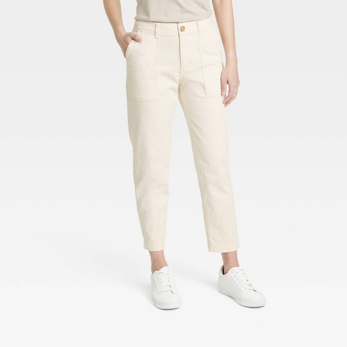 Women's High-rise Slim Fit Straight Leg Utility Ankle Chino Pants - A New  Day™ : Target