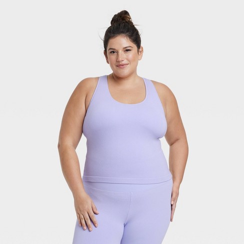 Women's Seamless Racerback Rib Tank Top - All In Motion™ Lilac
