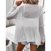 Lightweight Crochet Cardigan Sweater Rib Knit Open Front Sweater Coats - 3 of 4