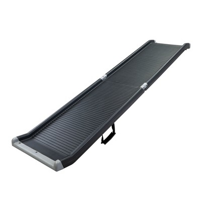 FURNIinspire Pet Crates and Houses, PetSafe Folding Pet Ramp, Portable Lightweight Dog Ramp for Cars, Black, 62.99"*14.72"*3.27"