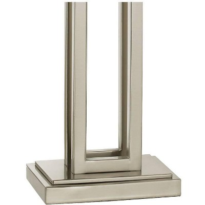 Sleek Brushed Nickel 30" Table Lamp with White Fabric Shade