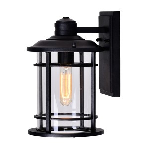 CWI Lighting,Belmont 1 Light Outdoor Black Wall Lantern - 1 of 4