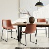 Barstool,Armless Industrial Faux Leather Barstools With Metal Legs And Footrest,Dining Chairs For Home Office Kitchen Island-The Pop Home - 2 of 4