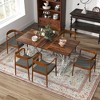 HOMCOM 63"-47" Expandable Dining Table for 4-6 People, Farmhouse Extendable Dining Room Table with Trestle Base, Kitchen Table - 3 of 4
