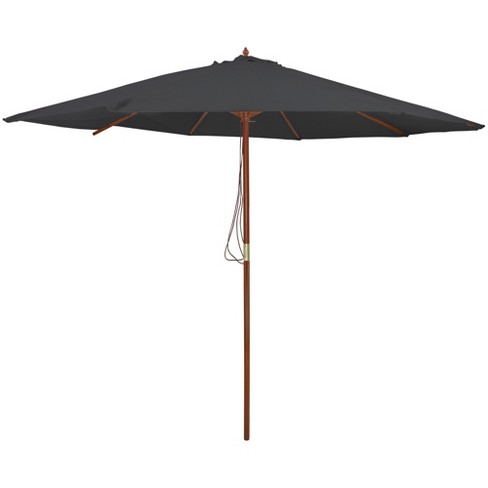 Northlight 8.5ft Outdoor Patio Market Umbrella With Wooden Pole, Gray