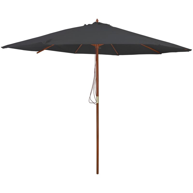 Northlight 8.5ft Outdoor Patio Market Umbrella with Wooden Pole, Gray, 1 of 5