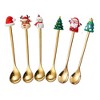 6-Piece Christmas Theme Cartoon Style GOLD Stainless Steel Coffee/Tea/Dessert SPOON Gift Set - 2 of 4