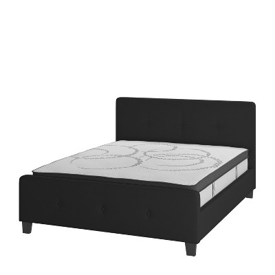 Emma and Oliver Tufted Platform Bed with 10 Inch Pocket Spring Mattress