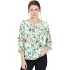 Allegra K Women's Floral Bow Tie Neck Vintage 3/4 Sleeve Blouse - 3 of 4