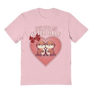 Rerun Island Men's My Otter Half Short Sleeve Graphic Cotton T-Shirt - 1 of 3