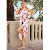 LA LEELA Women's Bikinis Wraps Vacation Long Swimwear Beachwear Sarong Beach Swim Cover Ups Bathing Suit Coverups One Size Stripes Red - 3 of 4