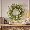 GDFStudio Wallsten 30 Inch Silk Plum Blossom Artificial Wreath, Green/White - 2 of 4