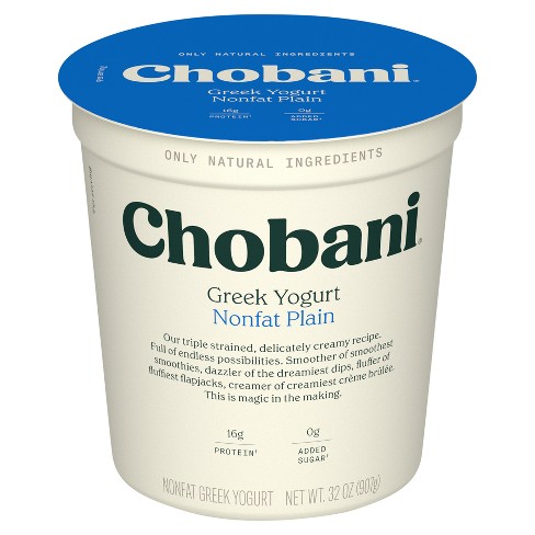 Chobani Plain Nonfat Greek Yogurt 32oz Target