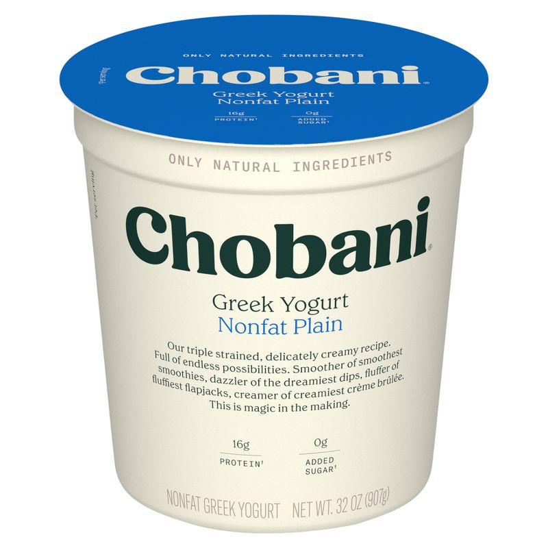 Chobani Plain Nonfat Greek Yogurt - 32oz, 1 of 11