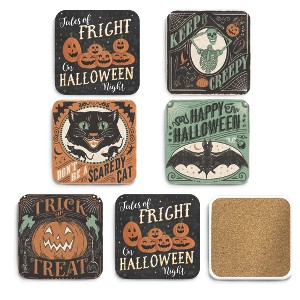Courtside Market Scaredy Cats 4x4 Coaster Set - 1 of 3