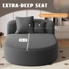 Okak Modern Oval Chaise Lounge Sleeper Sofa Bed with Supportive Pillows,Upholstered Deep Seat Futon Sofa Couch for Living Room - 3 of 4
