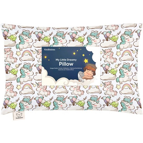 Keababies Toddler Pillow With Pillowcase 13x18 Soft Organic Cotton Toddler Pillows For Sleeping Kids Travel Pillow Age 2 5 unicorn Dreams Target