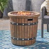 25-Inch Round Outdoor Fire Pit With Built-In Propane Storage And Lightweight Concrete Top - 4 of 4