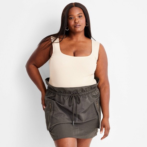Women's Cut-out Tank Bodysuit - Future Collective™ With Jenny K. Lopez  Cream 4x : Target