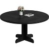 Round Dining Table for 4 47 in Rustic Kitchen Table with Wooden Base Sturdy Metal Frame Multifunctional Design Easy Assembly Farmhouse Decor black - 3 of 4