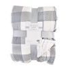 Hudson Home Collection Home Mink Blanket with Faux Shearling Back, Gray Plaid Faux Shearling - 2 of 2
