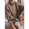 I AM A FASHION JUNKY Brown Plain Drop Shoulder Crew Neck Pullover Sweatshirt - 3 of 4
