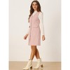 INSPIRE CHIC Women's V Neck Button Front Pockets Vintage Sleeveless Plaid Tweed Pinafore Dress - 2 of 4