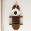 Attop Modern Wall Shelf with Arched Wood Design Mid-Century Double Floating Rainbow Shelves - 4 of 4
