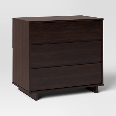 Modern 3 Drawer Dresser Espresso - Room Essentials™: Storage, Particle Board Frame, CARB Certified