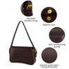Shoulder Bag for women Clutch Purse Handbag PU Leather Tote Bag with 2 Removable Straps and Zipper Closure Crossbody Bags (A-Coffee Color) - 3 of 4