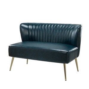 Monica 47" Contemporary Wing back Loveseat for  Living Room and Bedroom Comfy Armless 2-Seater Sofa with Metal Legs | KARAT HOME - 1 of 4