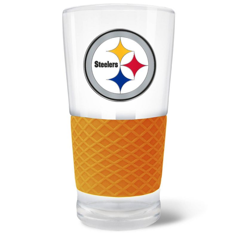 NFL Pittsburgh Steelers 22oz Pilsner Glass with Silicone Grip, 1 of 2