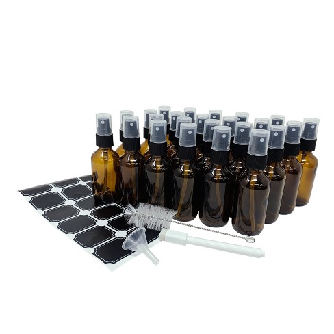 Nevlers Leakproof Amber Glass Spray Bottles - 2oz (24pk) : Target