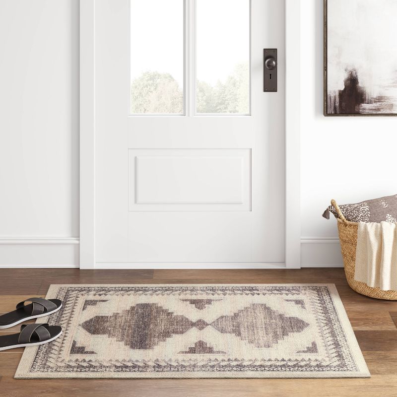 Cromwell Washable Printed Persian Style Rug Tan - Threshold™, 3 of 12