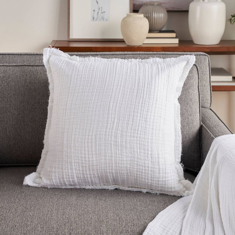 20"x20" Oversize Sofia Four Layer Muslin Square Throw Pillow Cover - Mina Victory, 5 of 11