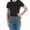 Cowgirls Rock Women's 1.5 Inch Wide Center Bar Buckle Belt with Burnished Edges - 3 of 4