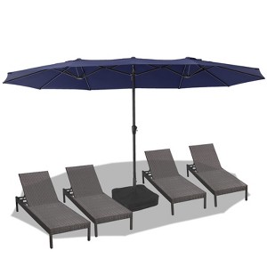 11 ft black patio umbrella 3 Tiers Patio Umbrella Outdoor Table Umbrella Dark Gray / 9FT main image 0