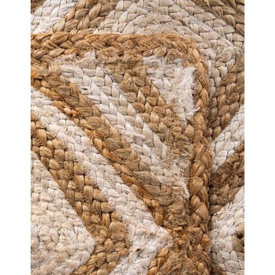 Handmade Ivory and Brown Geometric Cotton Area Rug