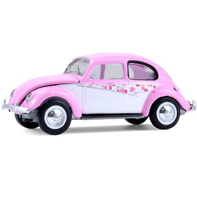 1950 Volkswagen Beetle "Botanical Beetle" Pink & White with Graphics "Club Vee-Dub" Series 1/64 Diecast Model Cars by Greenlight