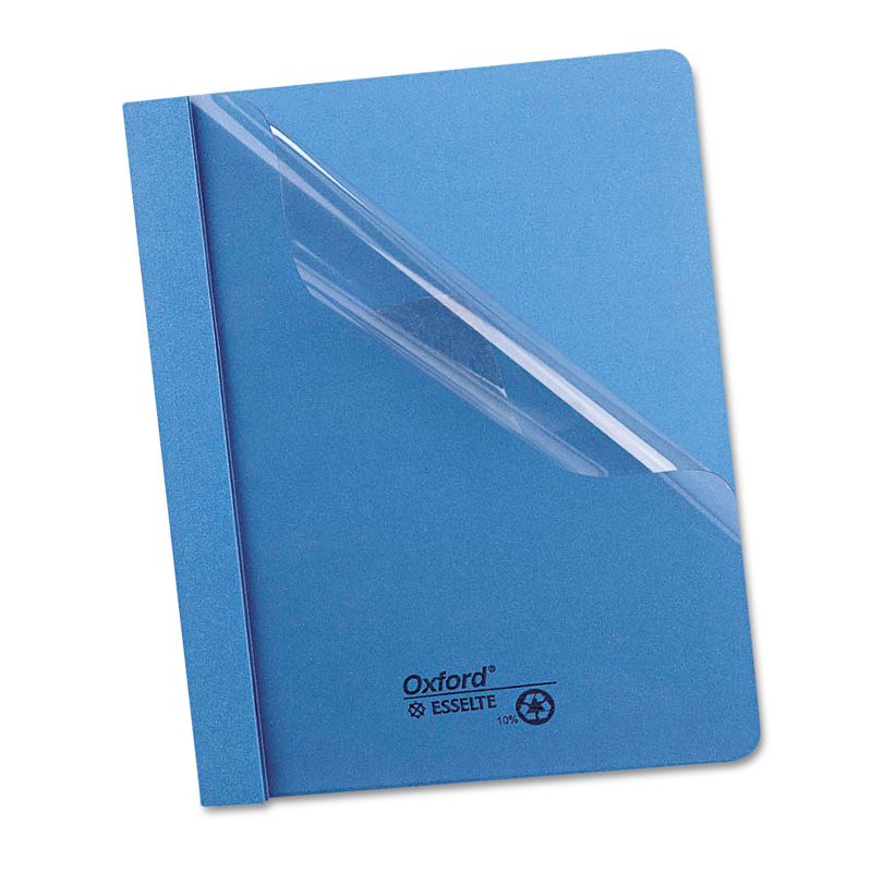 Oxford Clear Front Report Cover 3 Fasteners Letter 1/2" Capacity Blue 25/Box 55801, 1 of 7