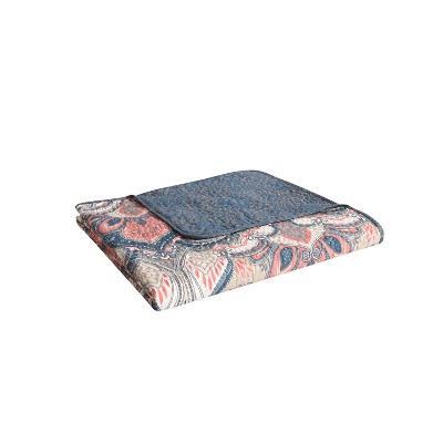 Multicolor Paisley and Damask Reversible Full Microfiber Quilt Set