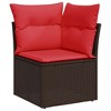 vidaXL 8 Piece Garden Sofa Set with Cushions Poly Rattan - Brown without storage - 4 of 4
